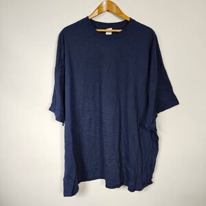 NEW Mens Gildan Heavy Cotton Navy Blue Solid Basic Short Sleeve T Shirt 5XL